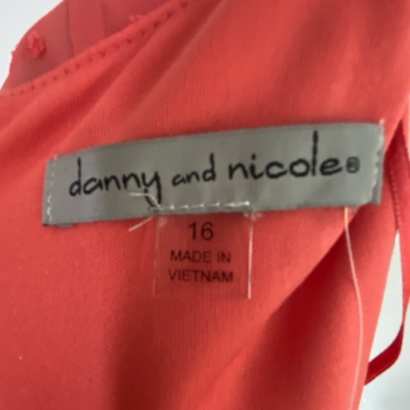 Danny & Nicole Coral Swiss Dot Chiffon Surplice Ruffle Midi Dress SKU0498 - Picture 7 of 10